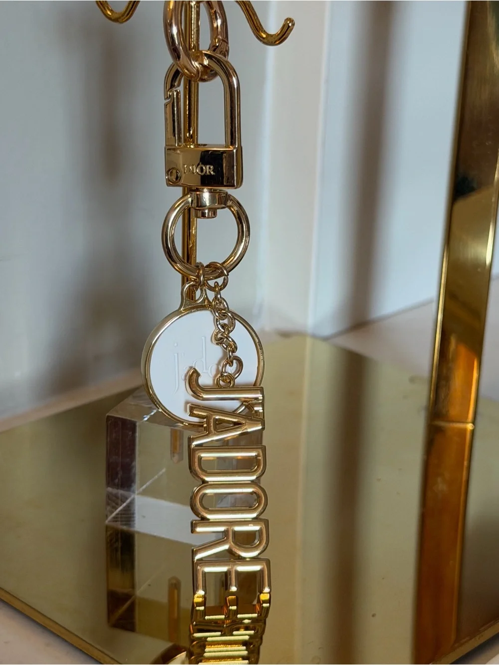 Dior J’Adore Gold-Tone Logo Keychain Charm